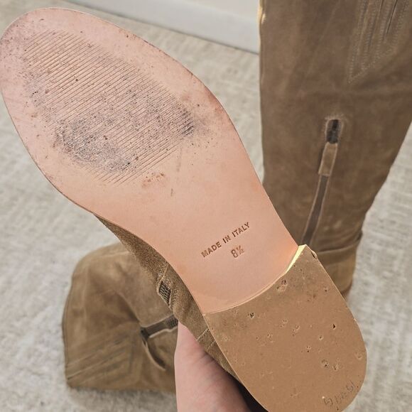 Garnet Hill | Suede Leather Tall Riding Boots - Picture 7 of 11